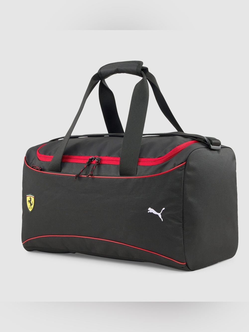 NEW Scuderia Ferrari Puma Black Duffel Bag with Red Trim
